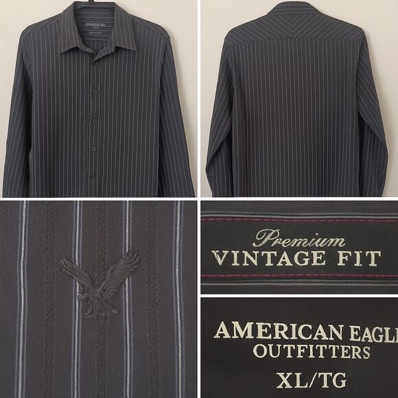 American Eagle Outfitters Shirt Men’s XL Premium‎ Vintage Fit Button-Up Classic - Picture 1 of 8